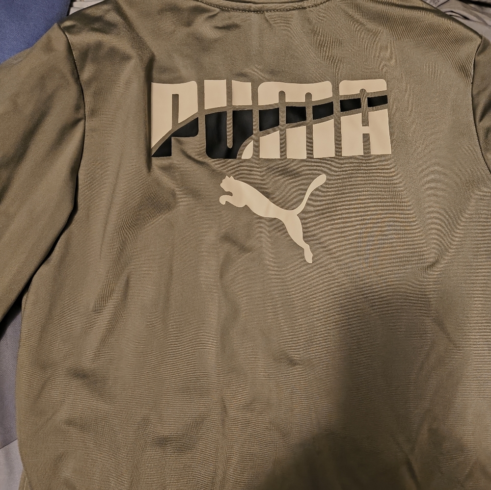 Puma Kids Matching Set in Olive and Black